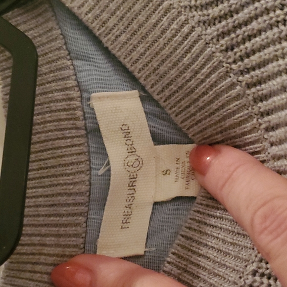 Treasure & Bond Sweater, Gray/Jean, size small - Picture 3 of 4